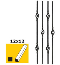 Zaunstab Zierstab Torstab Schmiedeeisen Geländerstab mit Zwirbel 12x12x900 mm