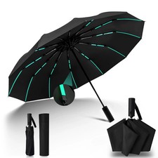 Automatic Open Close Folding Umbrella, Windproof Waterproof Compact Travel Umb
