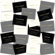 Waterproof Labels for Amber Glass Soap Dispenser and Plastic Bottles 3.15"x2.35"