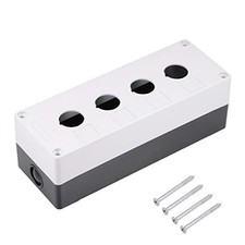 Push Button Switch Control Station Box 22mm 4 Button Aperture White and Black
