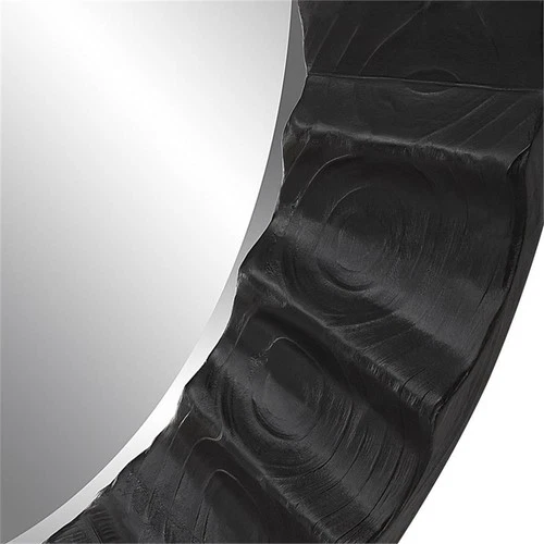 Uttermost Caribou Round Farmhouse Fir Wood Mirror in Woodtone/Dark Espresso - Picture 5 of 7