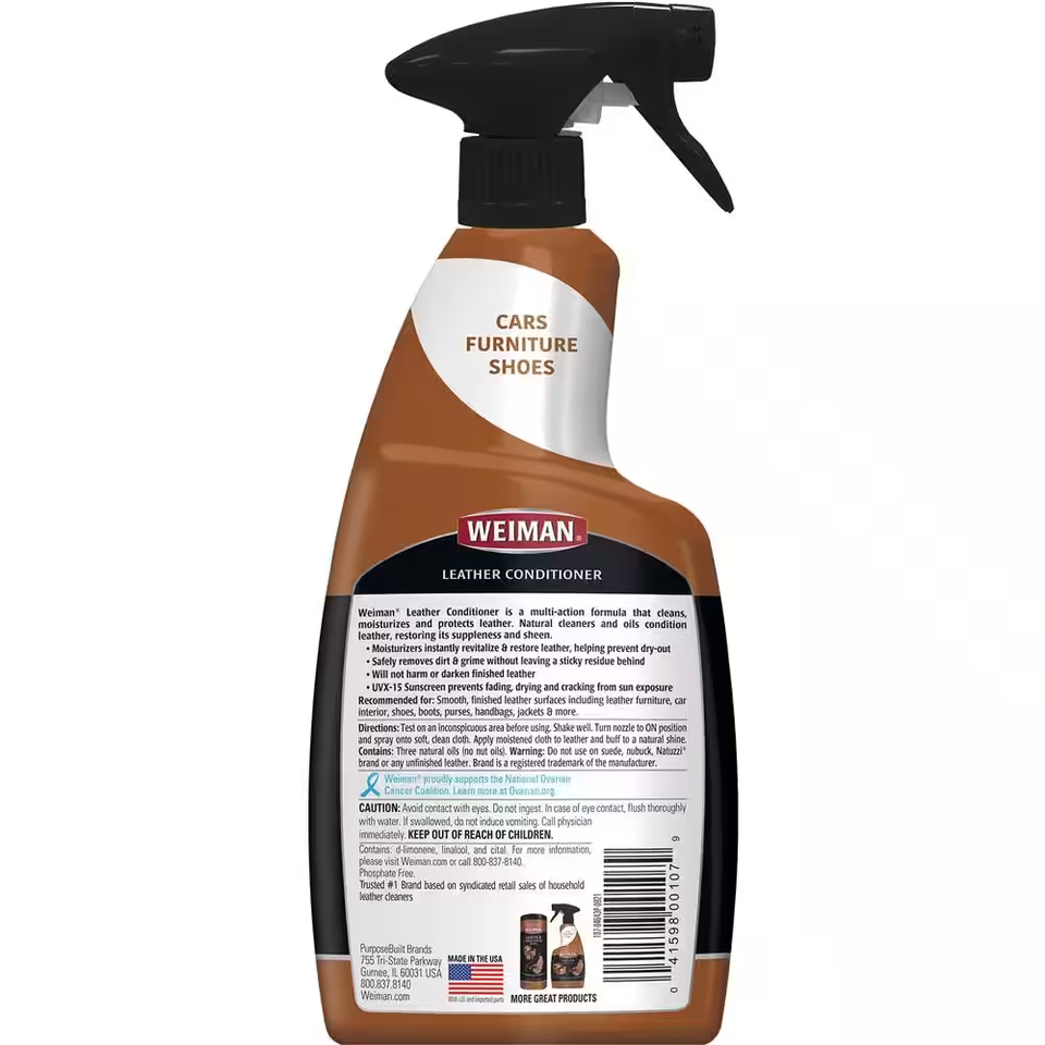 Weiman LEATHER CONDITIONER CLEANER Protect Restore Car Auto Seat Sofa