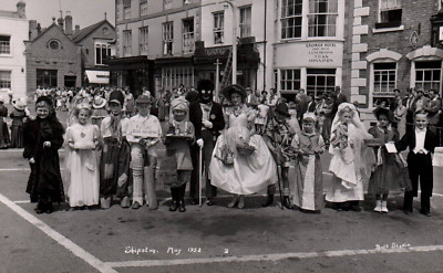 Shipston England May 1952 Kids in Custome  RPPC Vintage Postcard