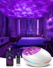 Night Light Projector Star Projector Bedroom Ocean Wave Projector Kids White Noi