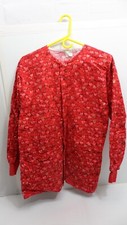 Red, some pink HEART SCRUB Snap TOP SMALL LONG SLEEVE Valentine or Happy 