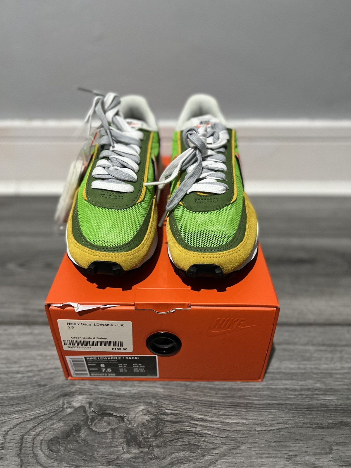 SACAI X NIKE Taglia UK 5.5 Nike LDWaffle x Sacai Green Gusto 2019