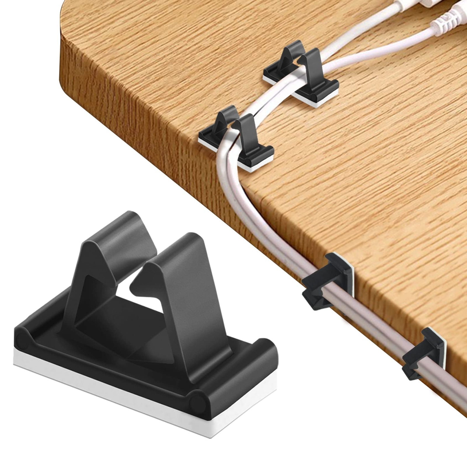 M Cable Clips Nylon Black, Electrical Cable Management Adhesive Wire Rope Cla...