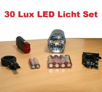 30 Lux Fahrrad Led Licht Set Beleuchtung Vorderlicht RüCklicht Stvzo + Batterien
