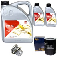 MotoröL Set Febi SAE 5W-40 7 Liter + ÖLfilter + Schraube FüR Opel Arena Movano