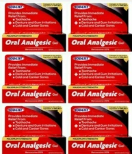 Lot Of 6 IODENT - MAXIMUM STRENGTH ORAL-A-GEL, BENZOCAINE 20%,Better then Orajel