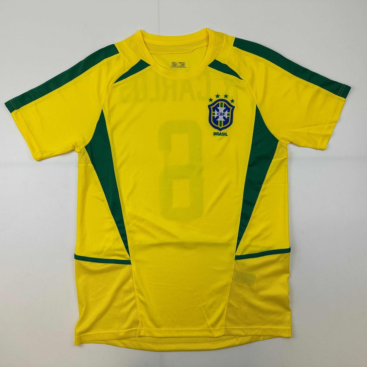 Autographed/Signed Roberto Carlos Brazil Yellow Soccer Jersey
