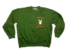 PLAYBOY ART DEPT Green Warm PACSUN CREWNECK SWEATSHIRT Magazine Fan Gym Adult L