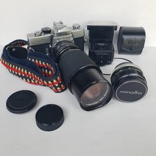 Minolta SRT101 SLR Camera w/ MC Rokkor 58mm F1.4  Vivitar 75-205mm F3.5 Lenses