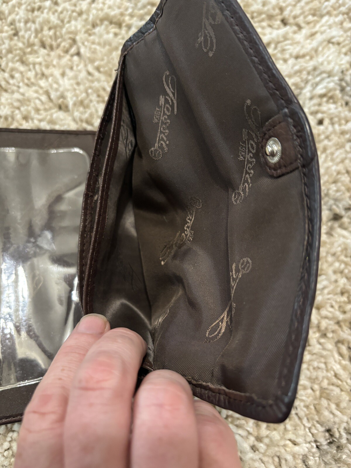 Fossil Multifunction Dark Brown Real Leather Wall… - image 6