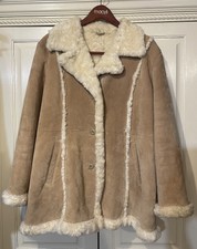 Wilson Coat Women Xl Heavy Genuine Leather Blonde Sherpa Mountain Ranch Western