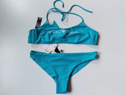 Armani EA7 Swimwear 262618 Damen Gr. II S Türkis Logo Print