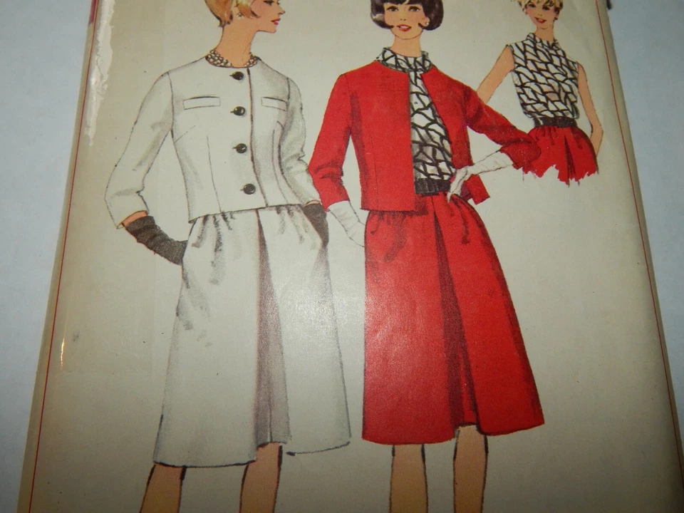 Simplicity 6361 Skirt Jacket Blouse Suit Sewing Pattern Ladies 10 VTG Outfit Cut - Image 3 of 4