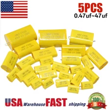 5x Axial Film Capacitor Audio Crossover Filtering Capacitor 3.3uf 4.7uf -47uf