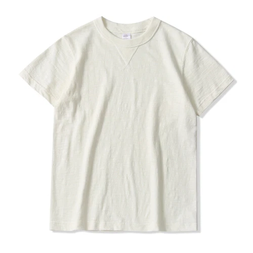 Men's Retro Heavyweight Us Slub Cotton Gusset Tubular Short Sleeve T-Shirt - Picture 23 of 30