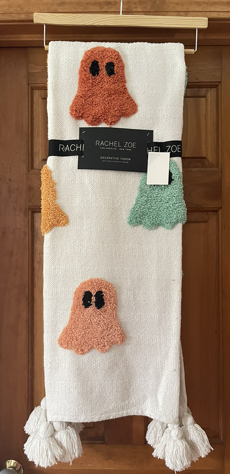 NWT Rachel Zoe Throw Blanket GHOST 50 x 60 PASTEL PAC MAN TIK TOK