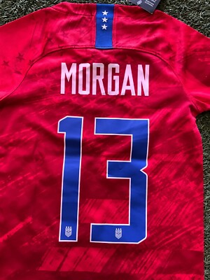 Nike USA Women's Away Jersey 2019 Legend Morgan #13 - Red | eBay