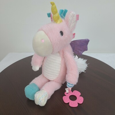 Make Believe Ideas Unicorn Fairy Plush 15'' Pink Crinkle Taggies Rattle Teether