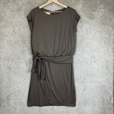 Suzi Chin Maggy Boutique Dress Womens 6 Brown Sleeveless Side Tie Stretch-1812 