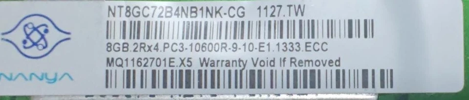 ASSORTED SHIELDED 8GB ( PC3-10600 (DDR3-1333) REG ECC SERVER MEMORY - Image 2 of 4