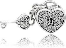 Pandora Damen-Charm Moments Herz 925 Silber Zirkonia weiß - 791429CZ