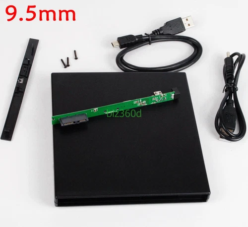 9.5mm External USB Enclosure Case Caddy For SATA CD / DVD ROM Optical Drive