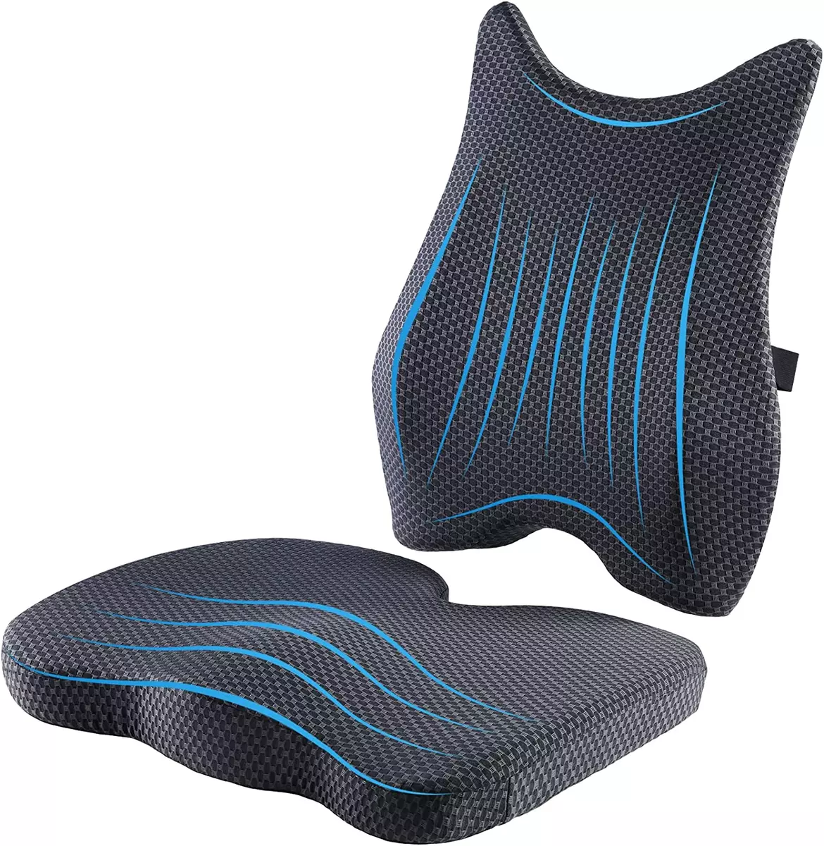 Lumbar Support Memory Foam Chair Pad and Back Cushion for Office