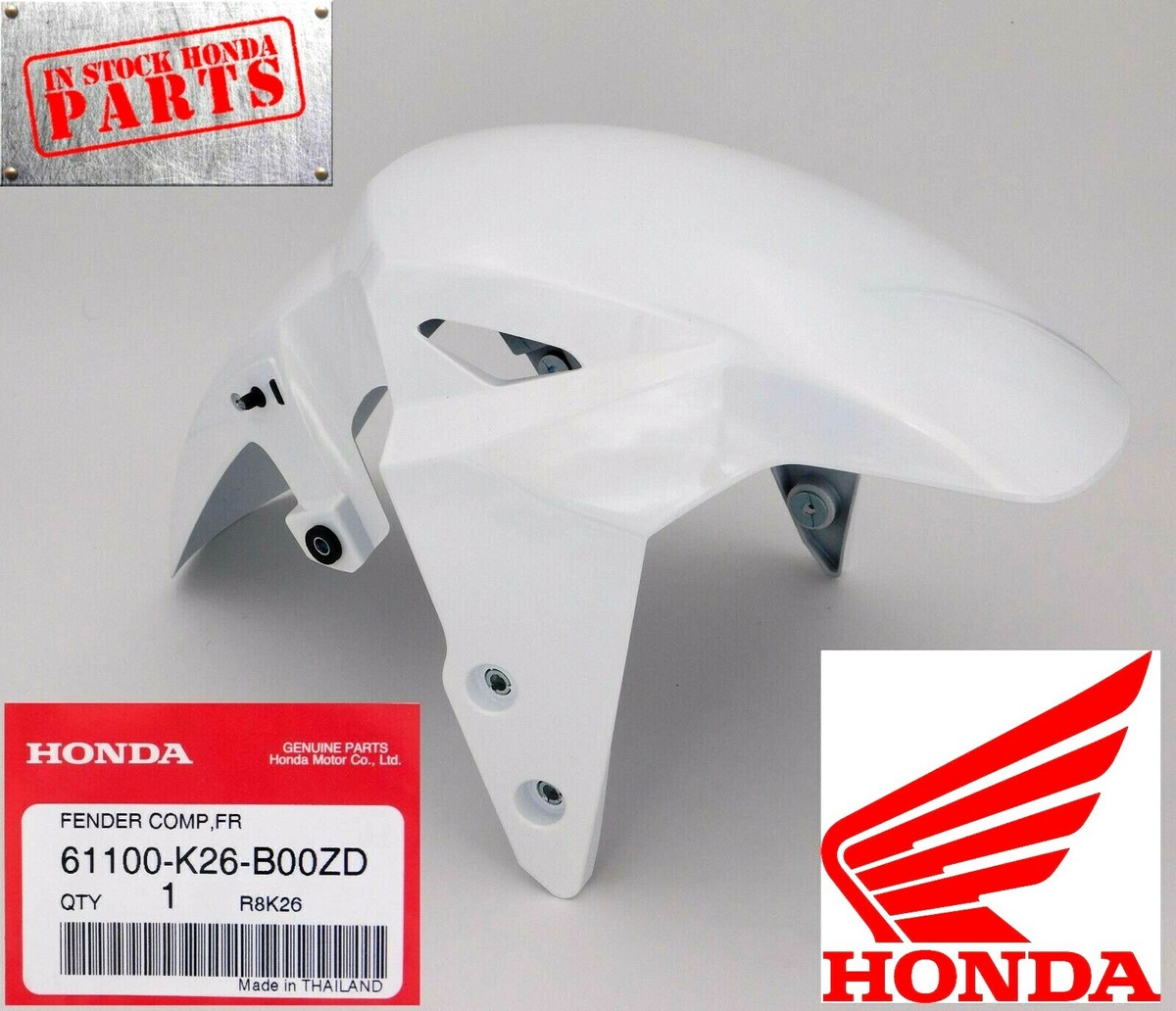 HONDA GROM 125 PEARL HIMALAYAS WHITE FRONT FENDER 17-18 61100-K26