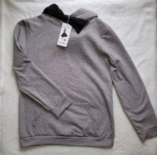 Leo Rosi Girls Long Sleeve Light Heathered Gray Hooded Sweat Shirt M