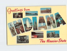 Postcard The Hoosier State Greetings from Indiana USA