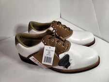 BRAND NEW Dunlop Kapalua Golf Shoes Spikes Men's Size 13 Two Tone White/Tan