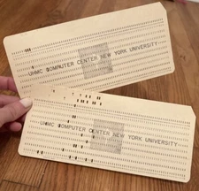 Lot Of  50 VINTAGE COMPUTER PUNCH CARDS. 80 Columns 1970s New York University