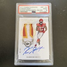 2017 Panini Flawless Kareem Hunt Rookie Patch Auto 18/20 Silver