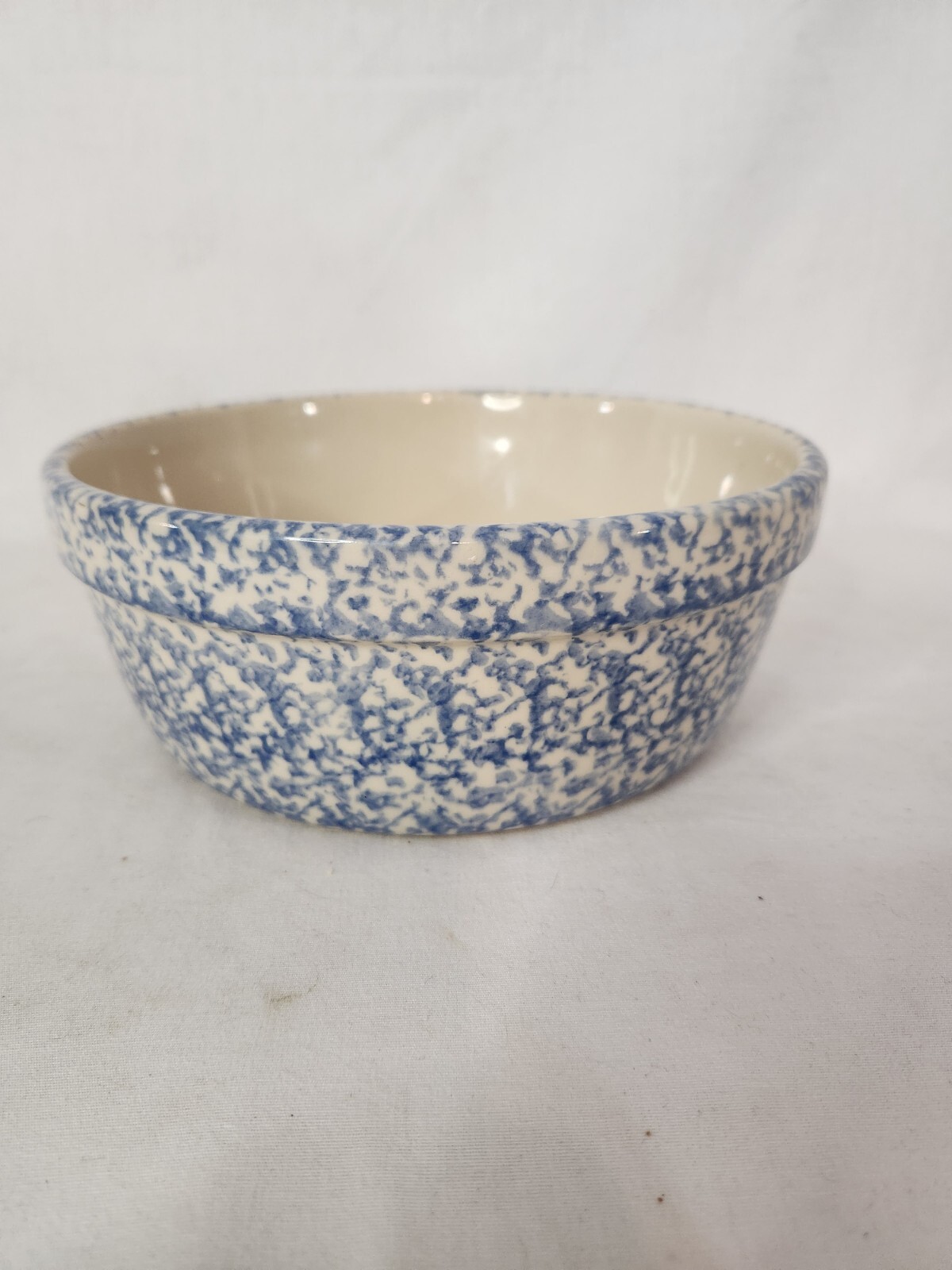Gerald E Henn Blue Speckled Spongeware Pottery Crock Bowl 8.5" eBay