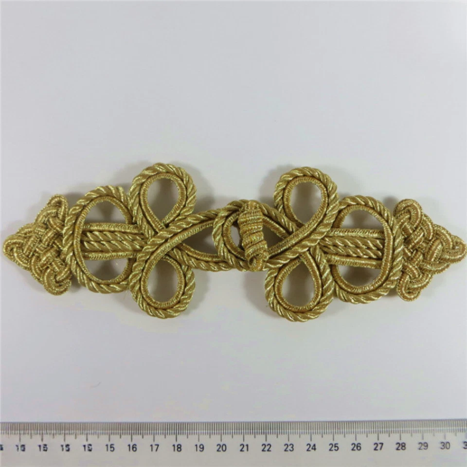 1x Uniform Knot Buttons Applique Patch Baroque Suit Costume Cord Accessory Decor - Image 3 of 4