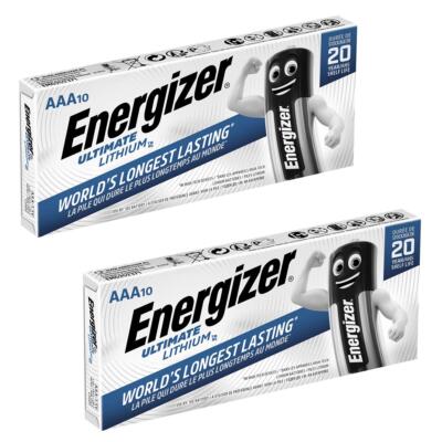 20  x Energizer Ultimate Lithium AAA Micro Batterien LR03 AM4 MN2400 im Streifen