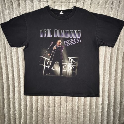 Neil Diamond graphic T shirt world tour 2008 Xl Black - 第 1/8 張圖片