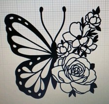 Butterfly And Flowers Decal