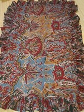 1 Vintage RALPH LAUREN Jacobean Paisley Palampore King Sham Multi Ruffled