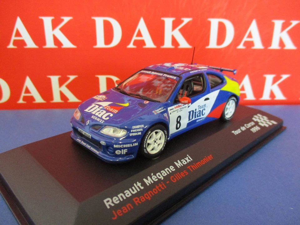 Die cast 1/43 Modellino Auto Renault Megane Maxi Tour de Corse 1996 J. Ragnotti - Immagine 2 di 4