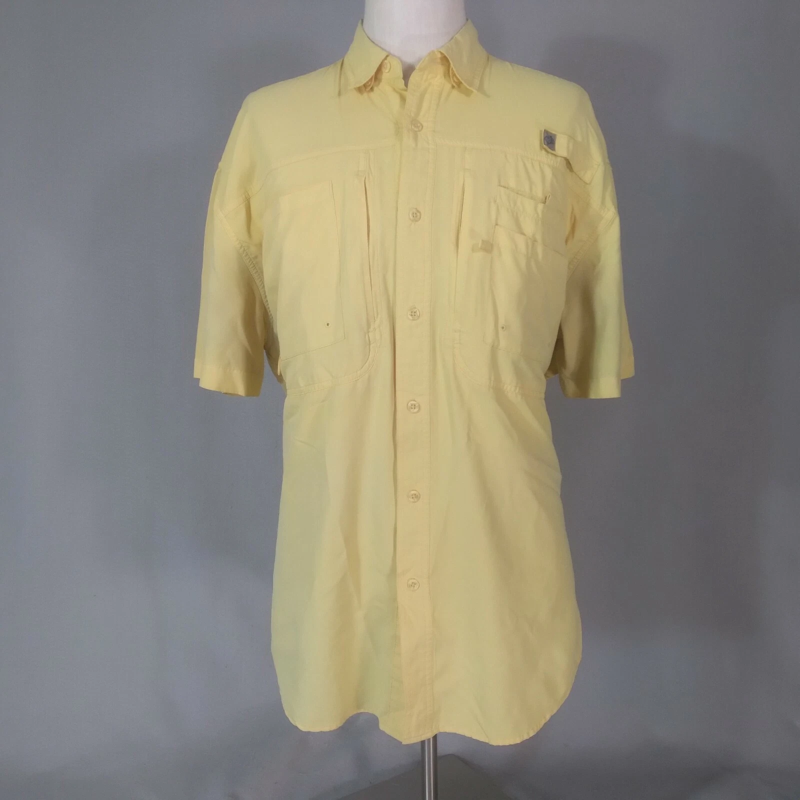 Reel Legends outdoor vented fishing shirt adult XL extra large yellow UV