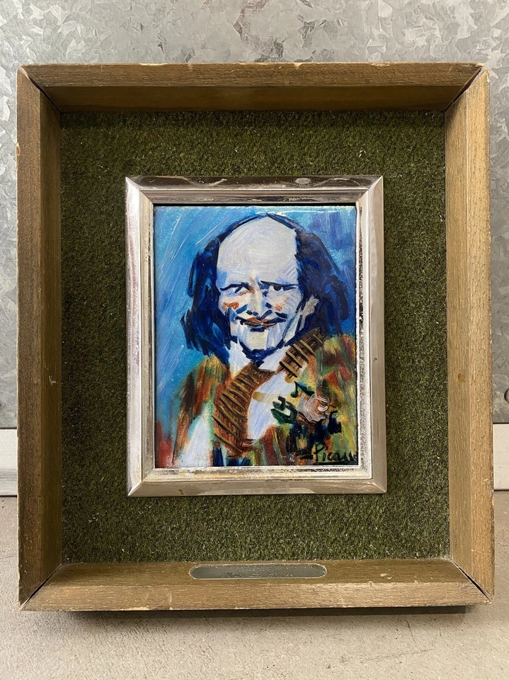 🔥 Pintura de retrato esmaltada PICASSO cubista moderna vintage RARA, Bibi la Puré Foto 2 de 4