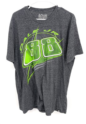 Chase Authentics Dale Jr NASCAR T Shirt Men XL Gray Auto Racing 88 AMP Car