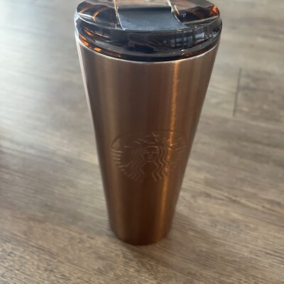 Starbucks Copper Bronze Gold Shimmer Cold Brew Cup Tumbler 16 oz