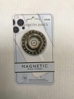 Elizabeth James Magnetic Ring Stand and Phone Grip - Champagne Crystal - NEW