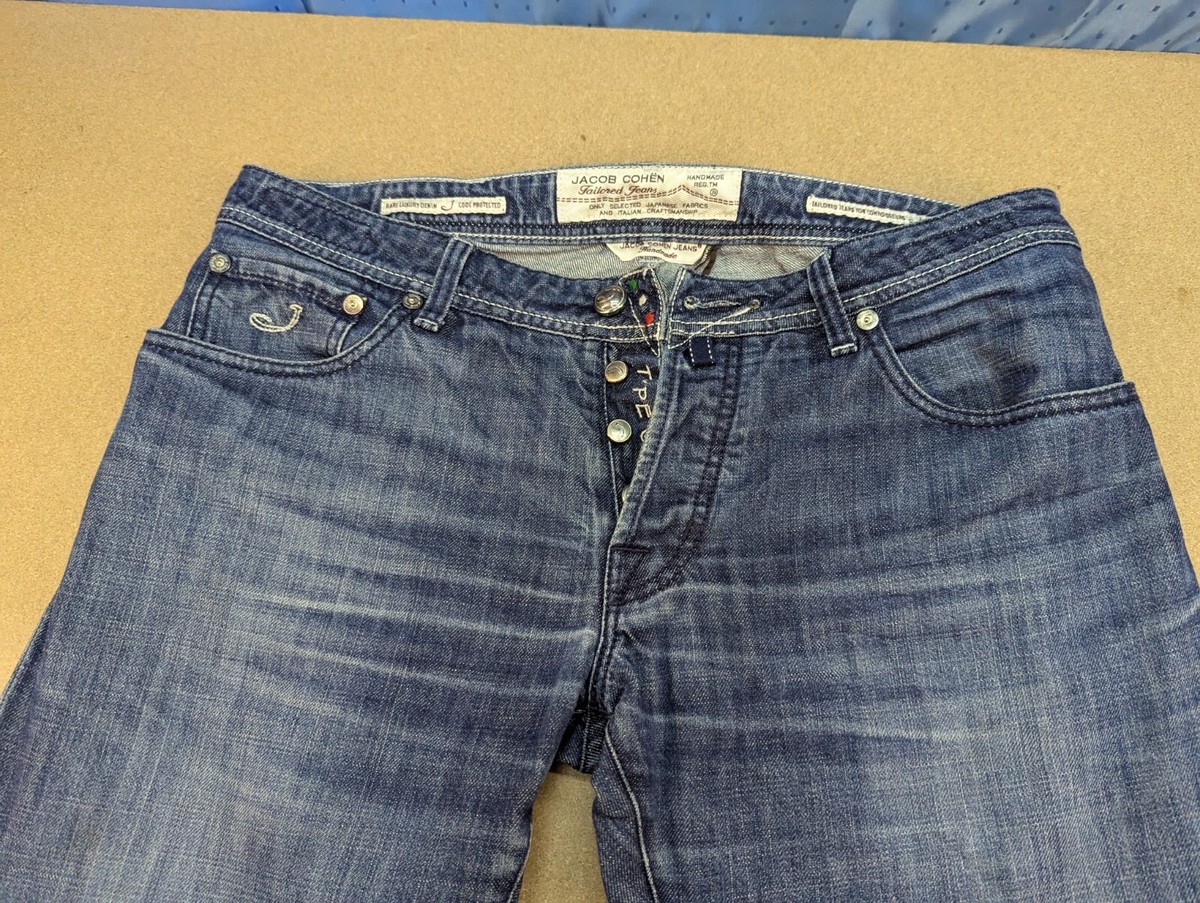 Jacob Cohen Mens Type 620 Blue Jeans W37 L29 Denim Buttony Fly 